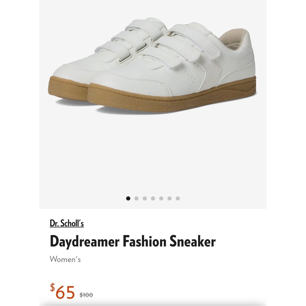 Dr. Scholls Daydreamer Womens White Triple Strap Hook Loop Court Sneaker 7.5 M - Picture 2 of 12